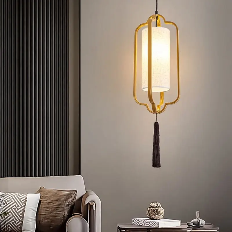 The Song Dynasty Style Tassel Pendant Lights Modern Minimalist Metal Art Chandeliers Foyer Dining Room Study  Decorative Lamps