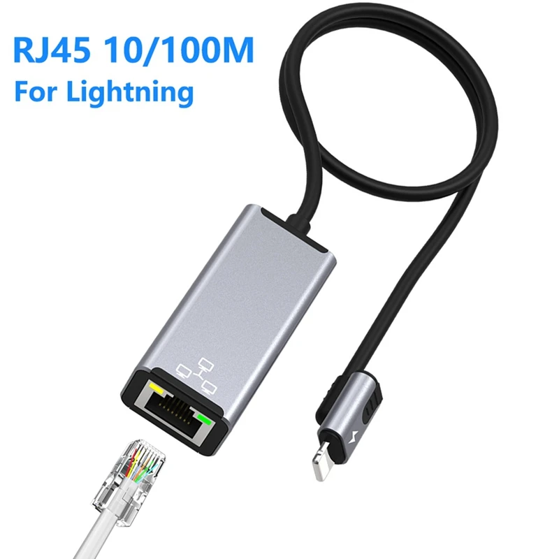Y16A RJ45 LAN محول آيفون 14 13 12 11 8 7 6 5 /iPad/iPod إيثرنت LAN محول الشبكة مع منفذ محول الشحن 20 واط