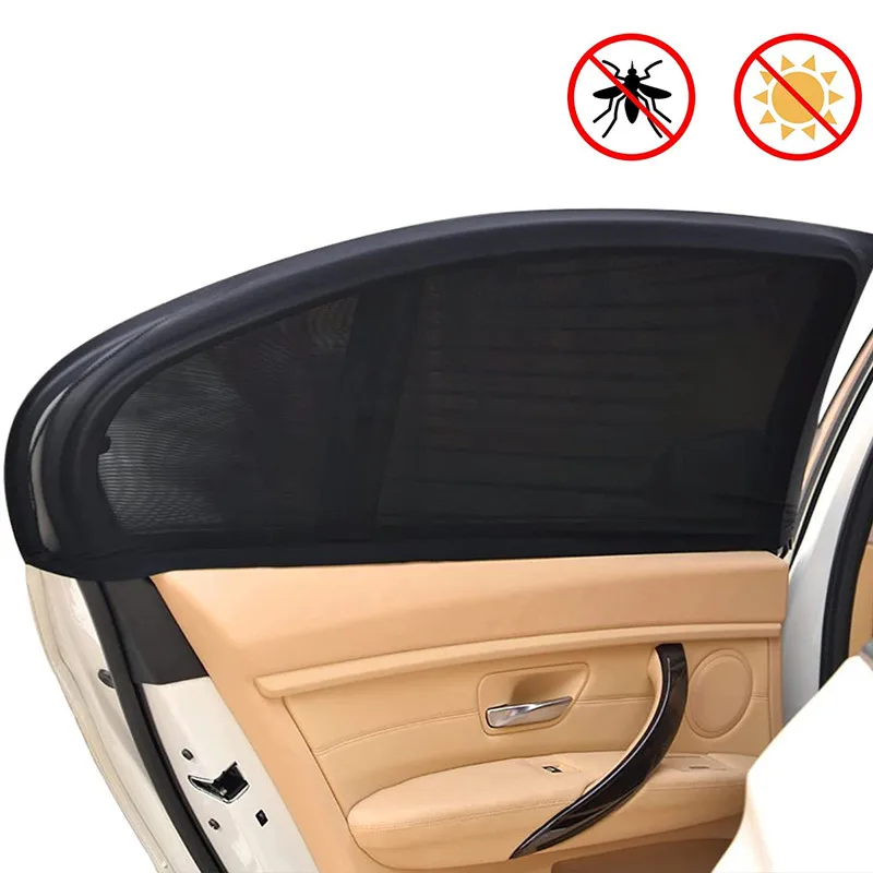 2PCS Car Side Window Sun Shade, Car Sun Shade Blocking Car Mosquito Net for Baby-Car Side Rear Sun Shade with UV Rays Protection