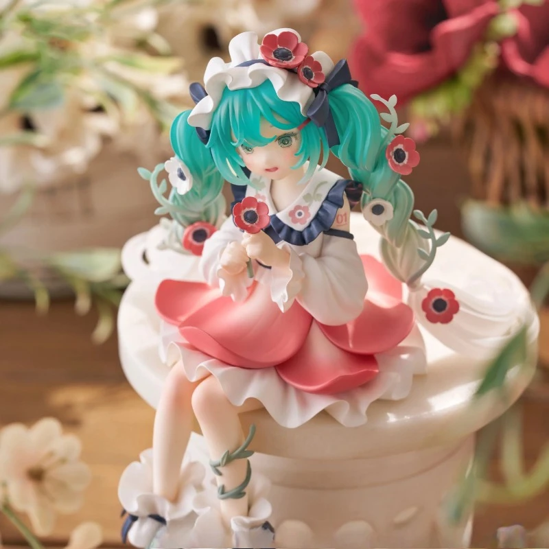 FURYU – bouchon de nouilles Hatsune Miku Original, fée des fleurs MIKU, jouets figurines de dessin animé pour cadeau, modèle d'ornements à collectionner, en Stock