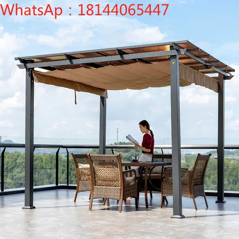 

Outdoor aluminum alloy grape rack climbing vine garden pavilion villa courtyard leisure shade awning parking car shed