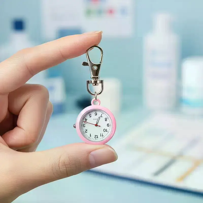 Mini Pendant Nurse Fob Watch Quartz Analog Clip On Keychain Pocket Watch for Nursing Students Clinical Practice