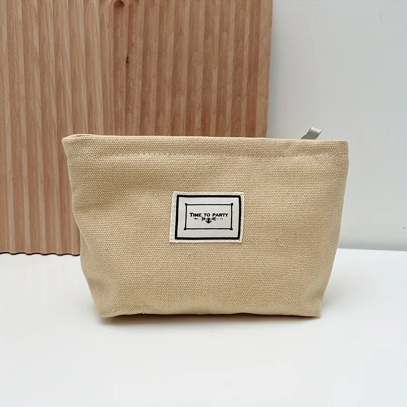 Canvas bag, hand-held zipper toiletry bag, portable travel bag, daily necessities bag, cosmetics organizing and storage bag
