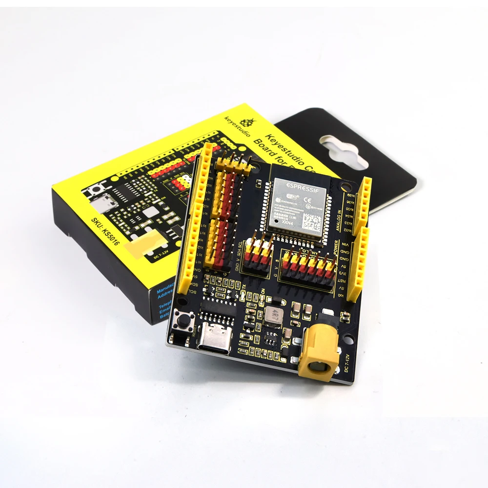 KEYESTUDIO IOT ESP32-WROOM-32 Plus płytka rozwojowa + USB typu C wbudowane WIFI + Bluetooth dla projektów Arduino ESP32