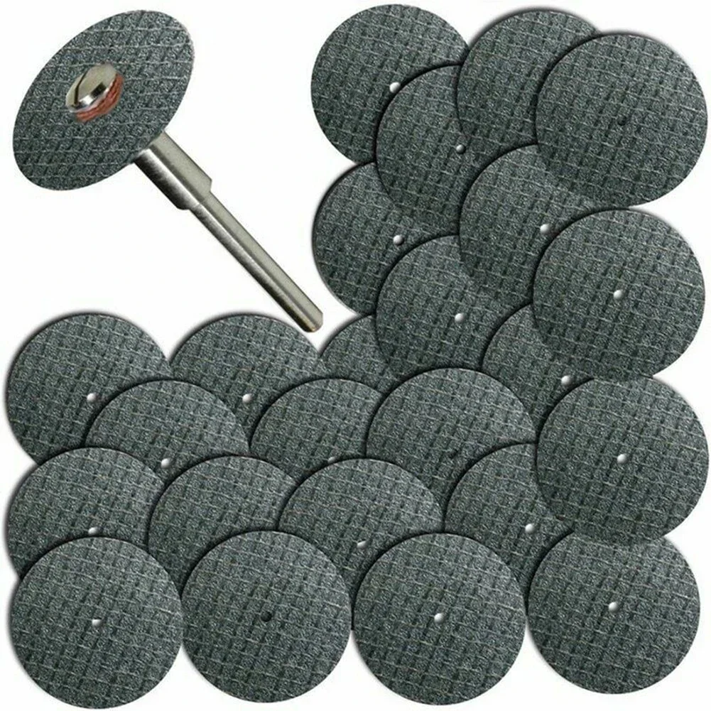 26pcs 1/8inch Abrasive Cutting Disc Mandrel Fiberglass Reinforced Cut Off Wheel Rotary Discs Saw Cutting Rotary Tool Saw Blade