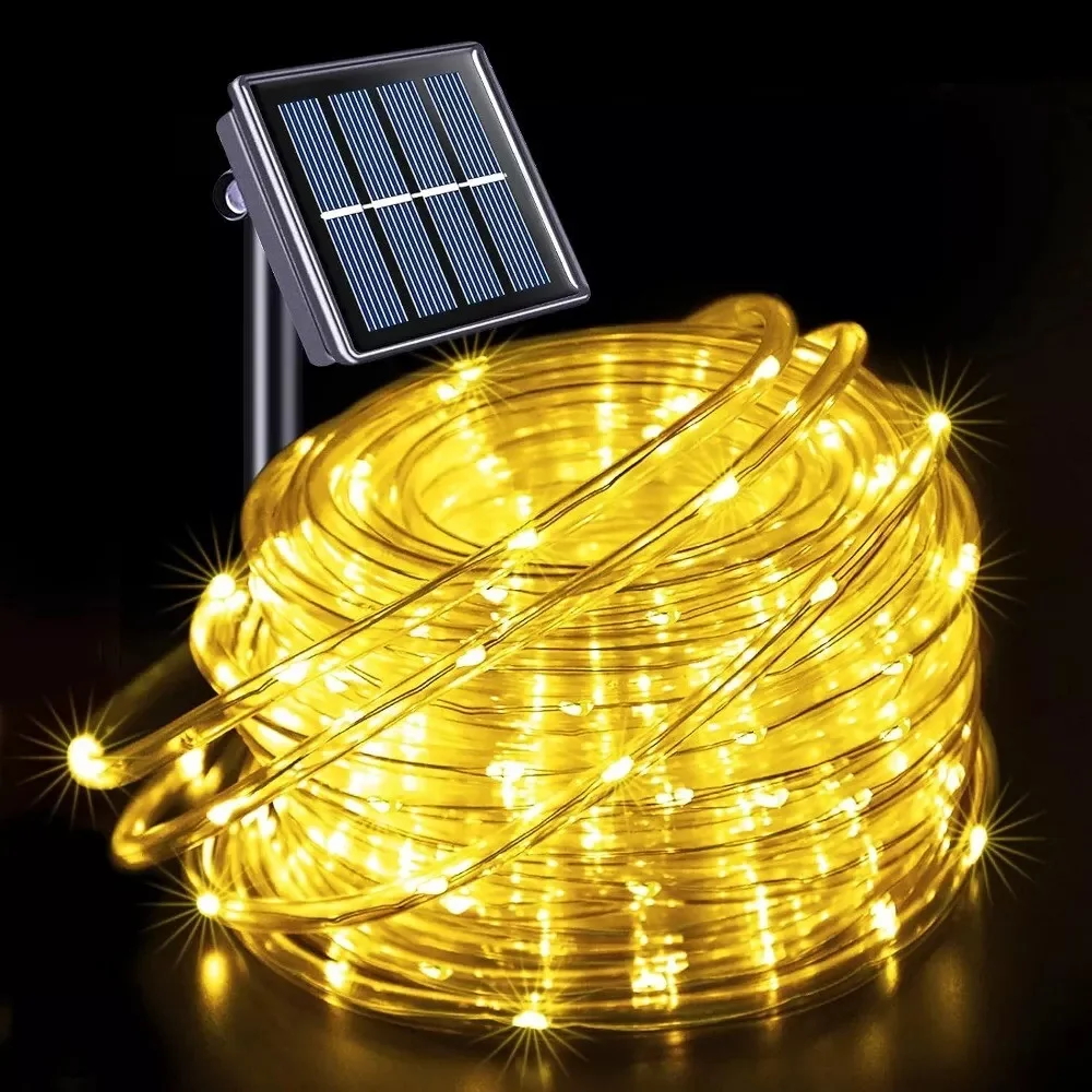 Solar String Light Outdoor Tube Rope Lights Waterproof Tube Lights for Outdoor Home Garden Parties Decor Led Lights Outdoor