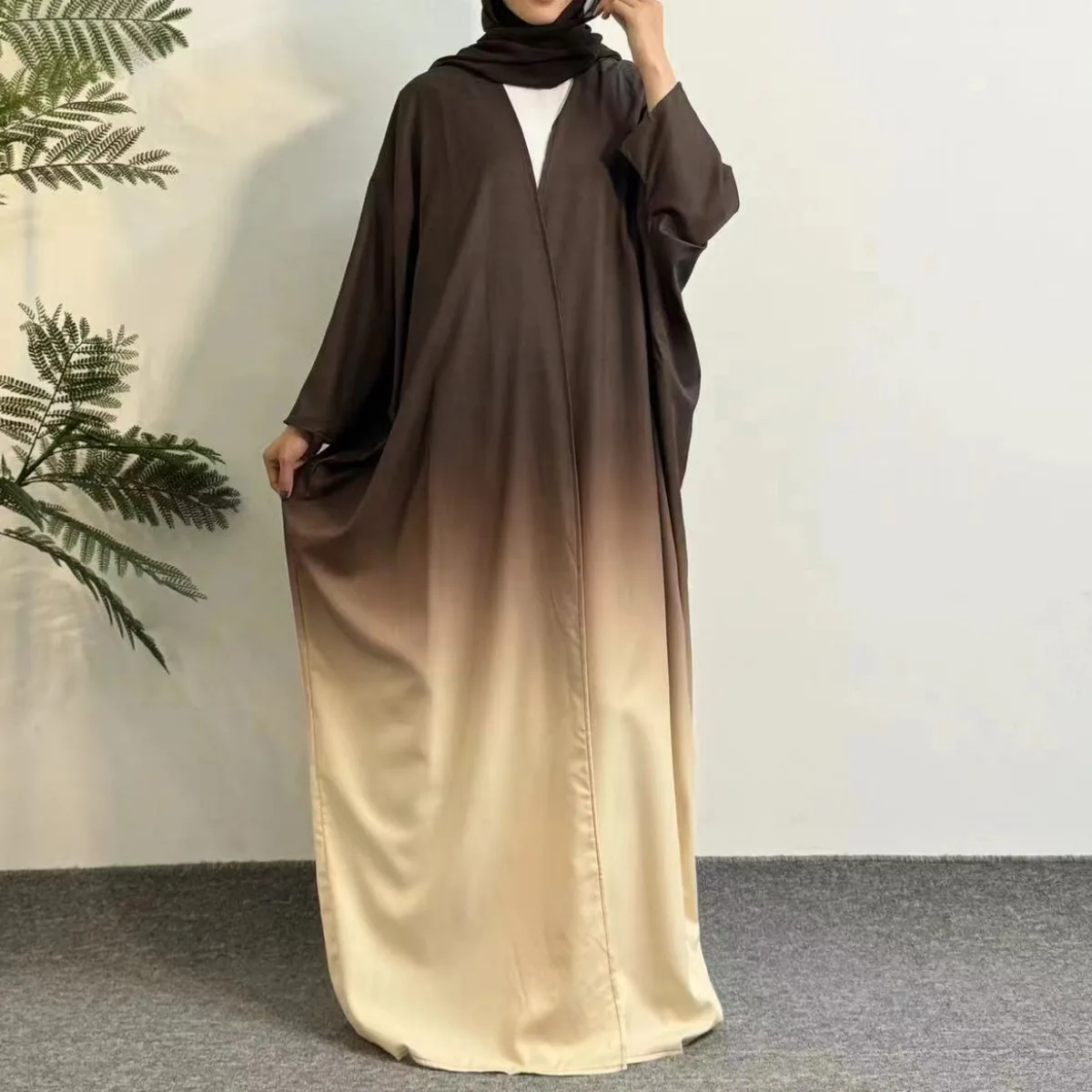 Open Front Abaya,Long Sleeve Maxi Length Dress Women\'s Clothing Muslim Abayas Cardigan Out Kaftans Women Jilbabs