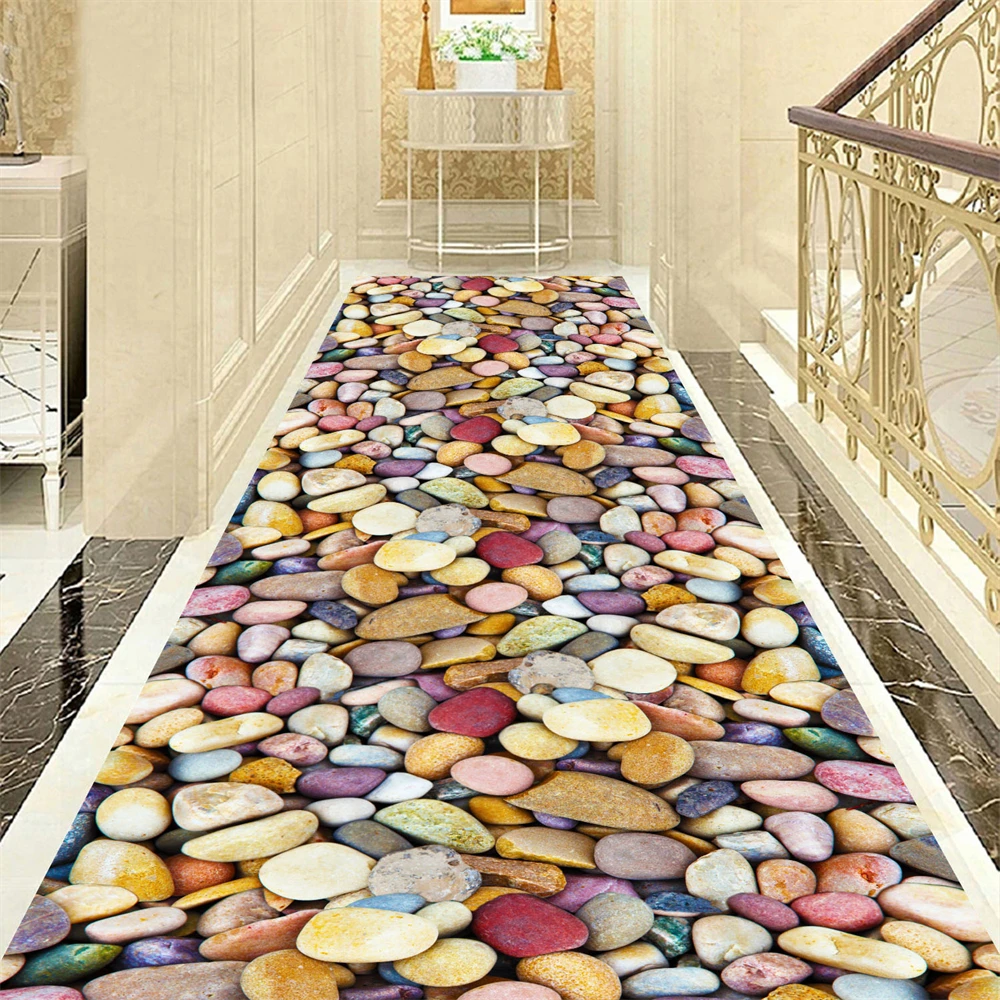 Pebbles Stone Corridor Carpets Hallway Rug Flower Plants Living Room Area Rug Bedroom Floor Mat Passageway Kitchen Rug Doormat