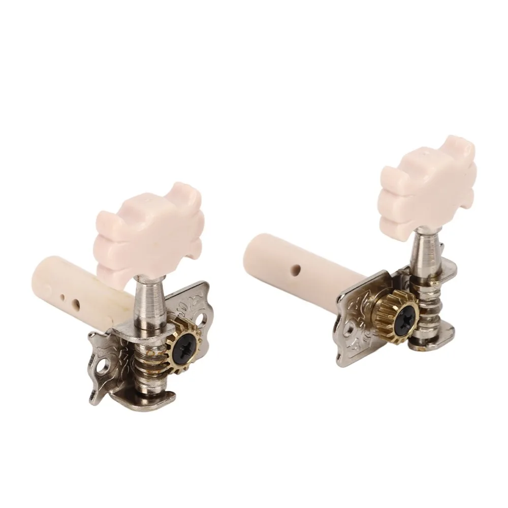 Ivory White Classical Guitar Tuning Pegs Plastic+Metal 3L3R Configuration Guitar Tuning Keys Single Hole Replacement Guitar Pegs