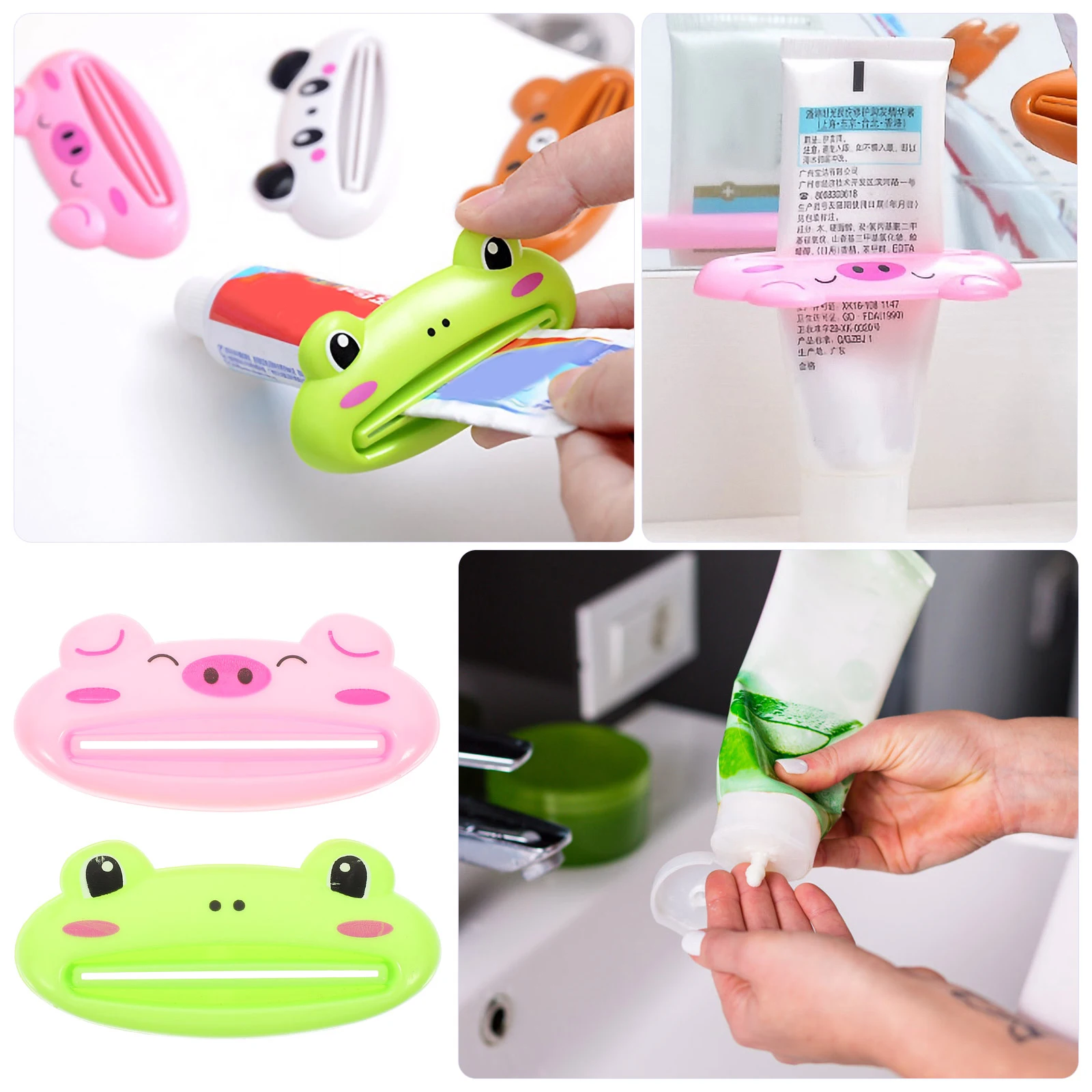 

20pcs Toothpaste Dispenser Squeezer Cartoon Animals Modeling Extruder Gadgets for Home Manual Squeezers Tool Durable Long Use