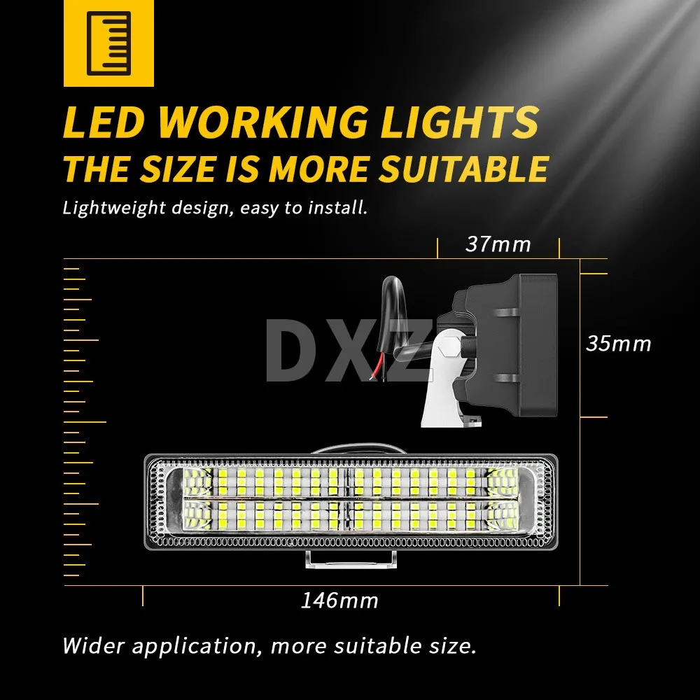 1/2pcs 12W DC9-30V Car Work Light High Bright Spotlight 3030 LED 28SMD Universal Offroad Automobile Truck Driving Fog Headlights