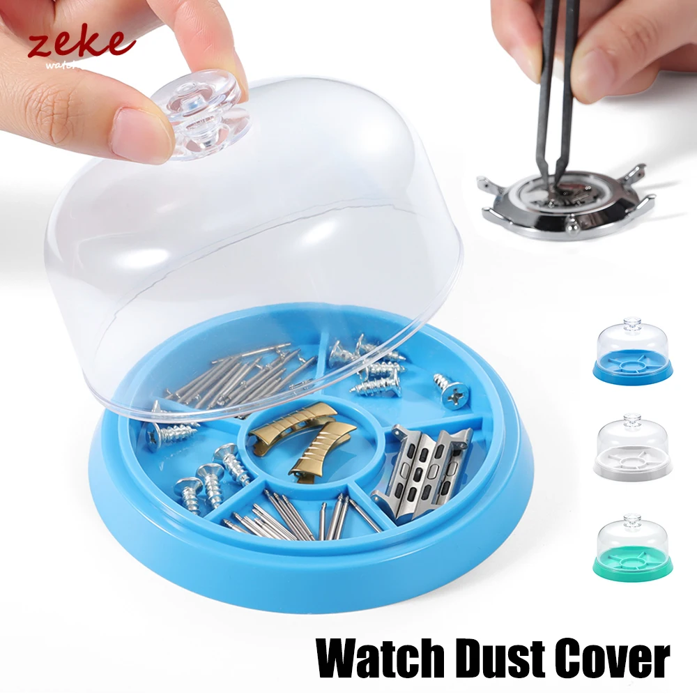 Watch Dust Sheet Cover with Tray Watch Movement Repair Tool Jewelry Tools Spare Protector for Watchmaker Repair Tool 6 Slots Box