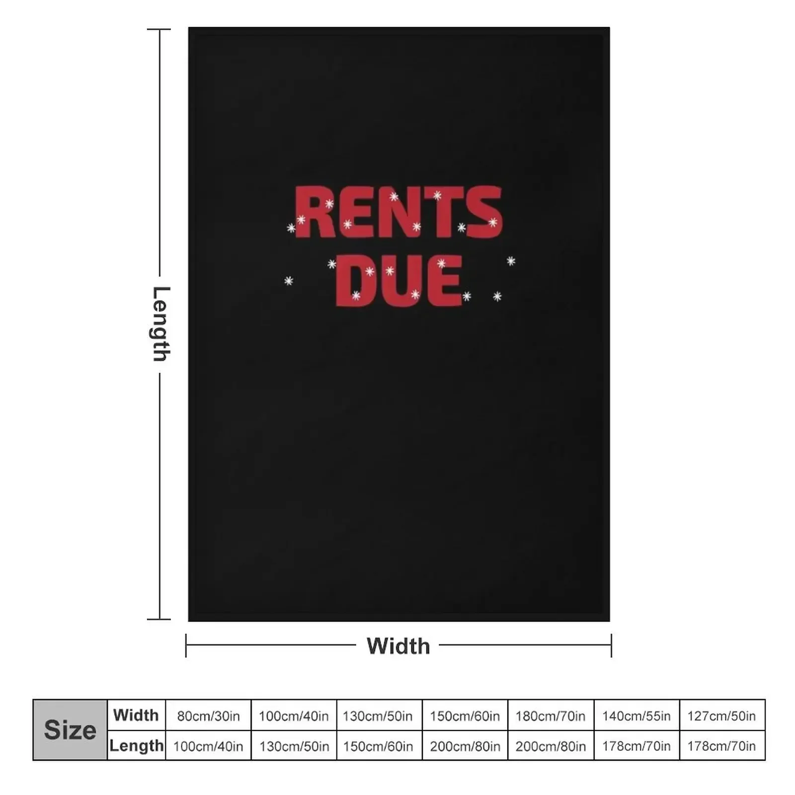 Rent is Due Landlord Tenant Land Owner Property Management Real Estate Agent Realty Realtor Manger Birthday Funny Throw Blanket