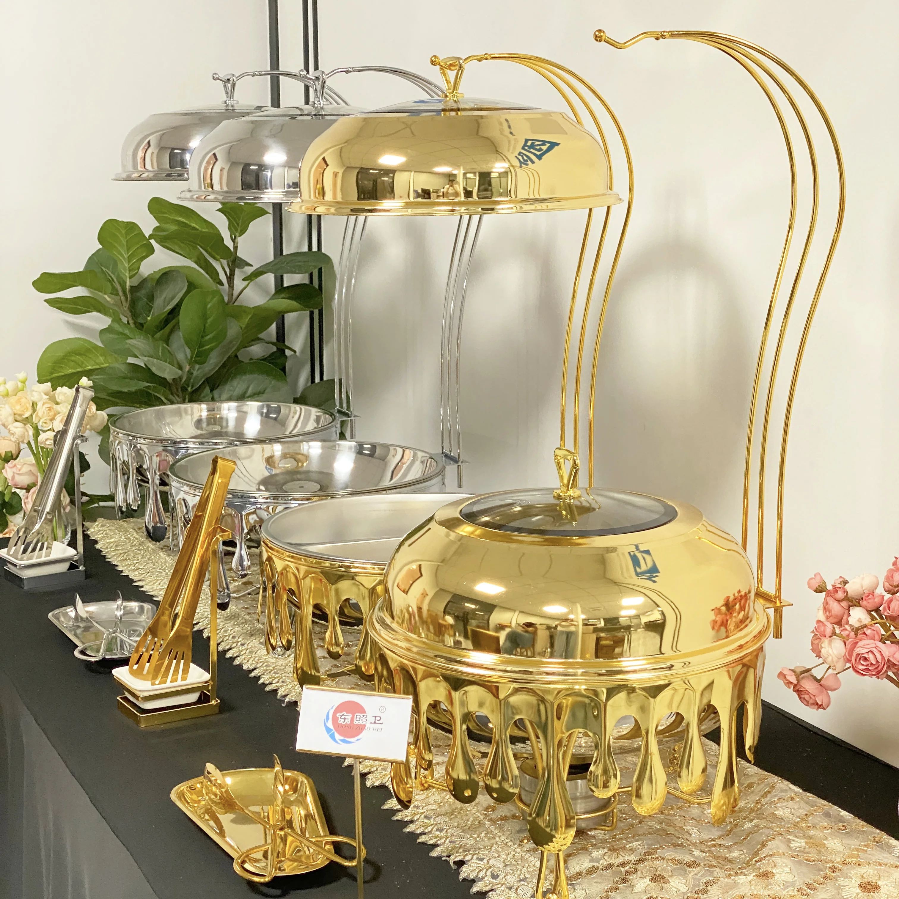 2025 New Elegant Luxury Insulation Plate Buffet Set Commercial Food Insulator Activity Equipment Catering Supplies Insulation