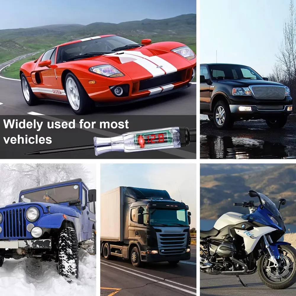 سيارة شاحنة الجهد جهاز فحص الدائرة الكهربائية السيارات 6 فولت 24 فولت أدوات سيارة التشخيص التحقيق اقلام الفحص ضوء لمبة أدوات قياس القلم الكهربائية