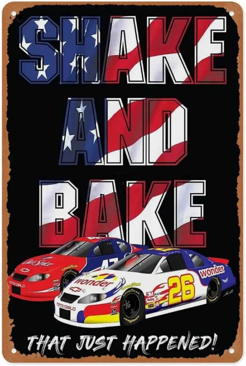Vintage Metal Sign - Shake And Bake - Ricky Bobby - 8x12 Inch Wall Art for Garage, Man Cave, Game Room, Coffee House Or Hom sign