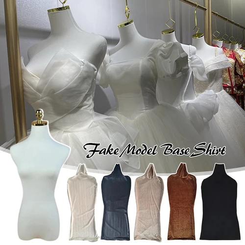 Imagen 2 del producto Maniquí de mujer para vestido de novia, cubierta de cuerpo de terciopelo para exhibición, forma de reemplazo para vestido, camisa base de maquillaje para la parte superior del cuerpo