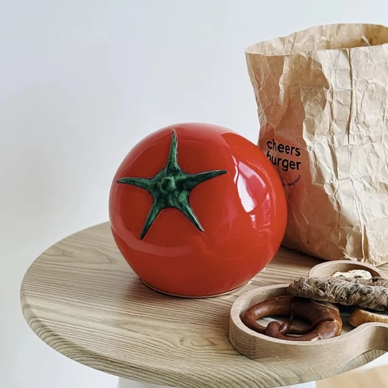Luxury Tomato Floor Lamp Bedroom Bedside Table Decoration Tomato Art Creative Floor Lamp Atmosphere Night Light