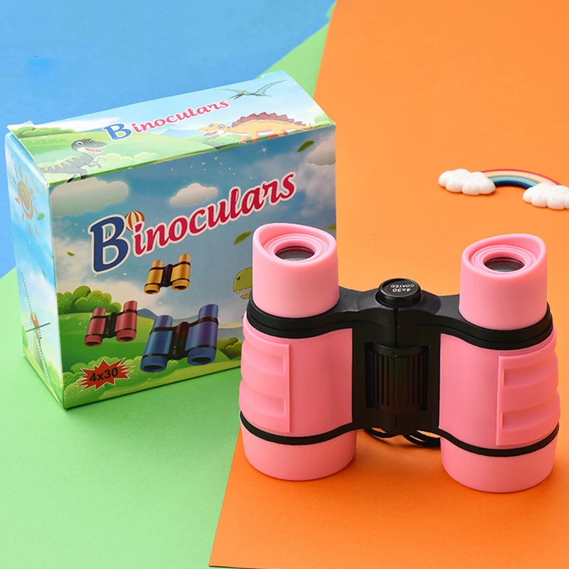 4x30 telescópio binocular para crianças, aprendizagem educacional, observação de pássaros, alça dobrável, anti-derrapante, óptica