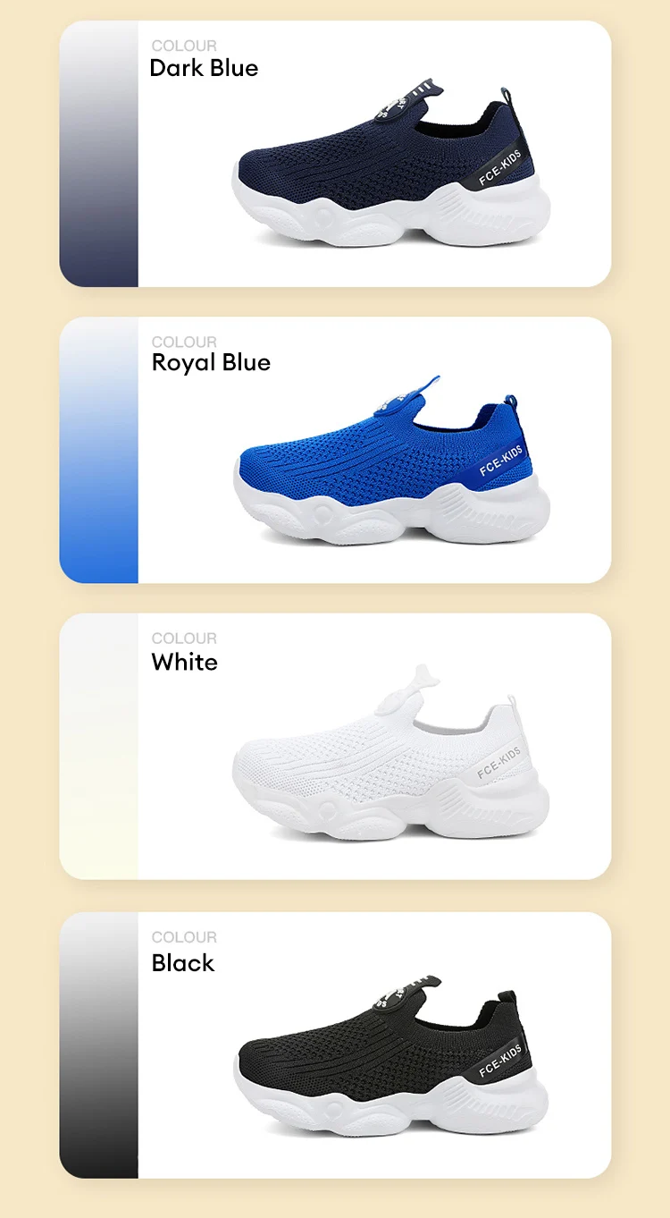 Sommerliche Freizeitschuhe für Kinder, atmungsaktive Strick-Sneaker für Kinder, Slip-Ons, Laufschuhe für Jungen, leichte, bequeme Wanderschuhe – Detail 2