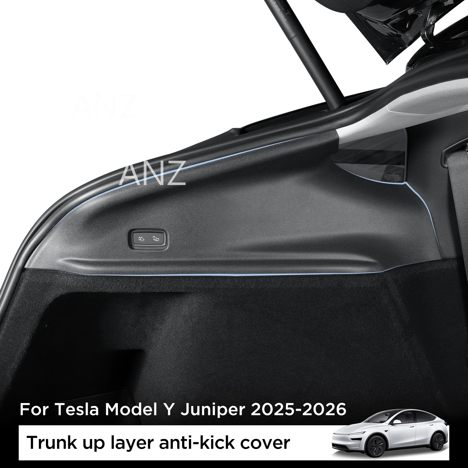 

Car Up Layer Coverage Protection Kit 2Pcs Black Rear Trunk Side Anti-Kick Pad for Tesla Model Y Launch 2025 2026 Juniper