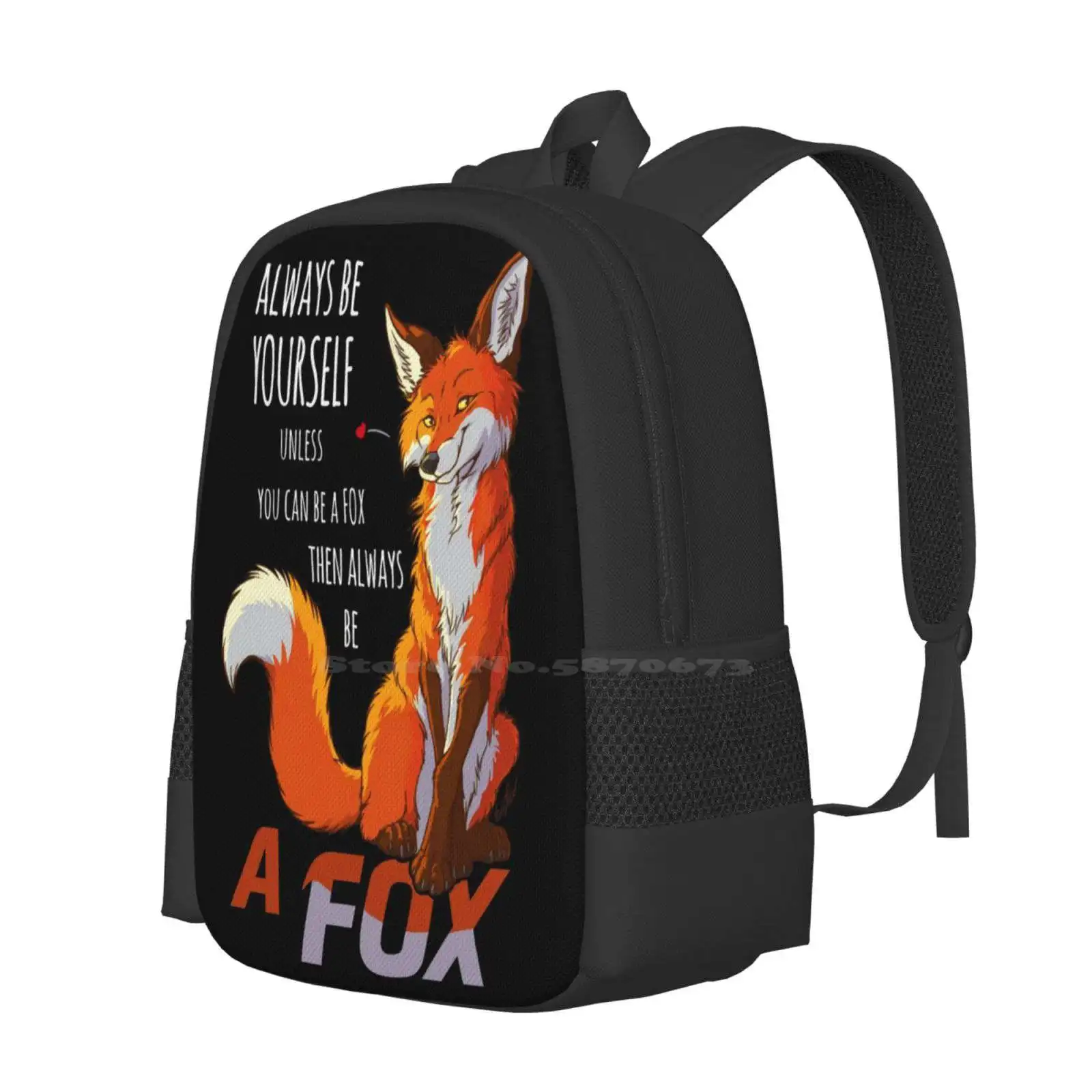 Always Be A Fox-Dark Fundos Mochilas para Adolescentes Escolares, Meninas Sacos De Viagem