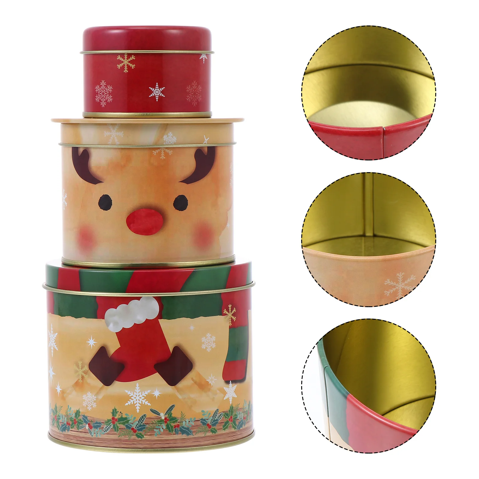

Christmas Gifts Candy Boxes Decorative Holiday Treat Tins with Lids Yellow Containers