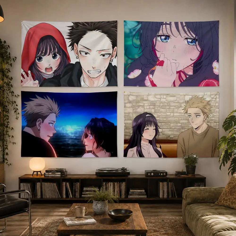 

R-Rintaro T-Tsumugi K-Kaoruko W-Waguri Flag Digital Printing Banner for Garage Wall Out Door Decoration