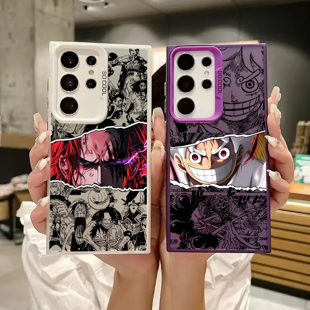 

Japanese One Pieces LOGO Case For Samsung S26 S25 S24 Ultra Luffys Case For Galaxy S23 S22 S21 FE S20 Ultra S26 Plus Phone Cover