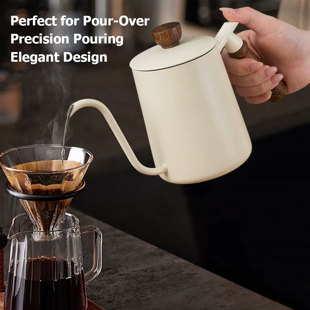 صنبور لتخمير غلاية القهوة المصنوعة من الفولاذ المقاوم للصدأ سعة 600 مل لصب فوق وعاء القهوة بدقة