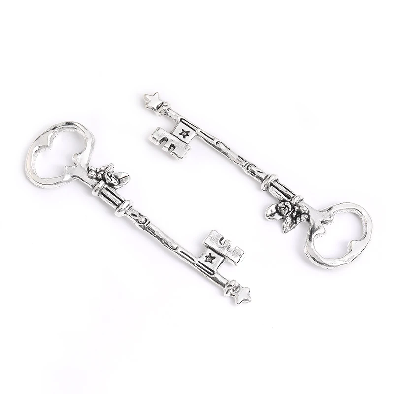 Vintage 6 pcs key charms metal tiny flower Pendants fit DIY bracelet necklace charms Jewelry Making gift