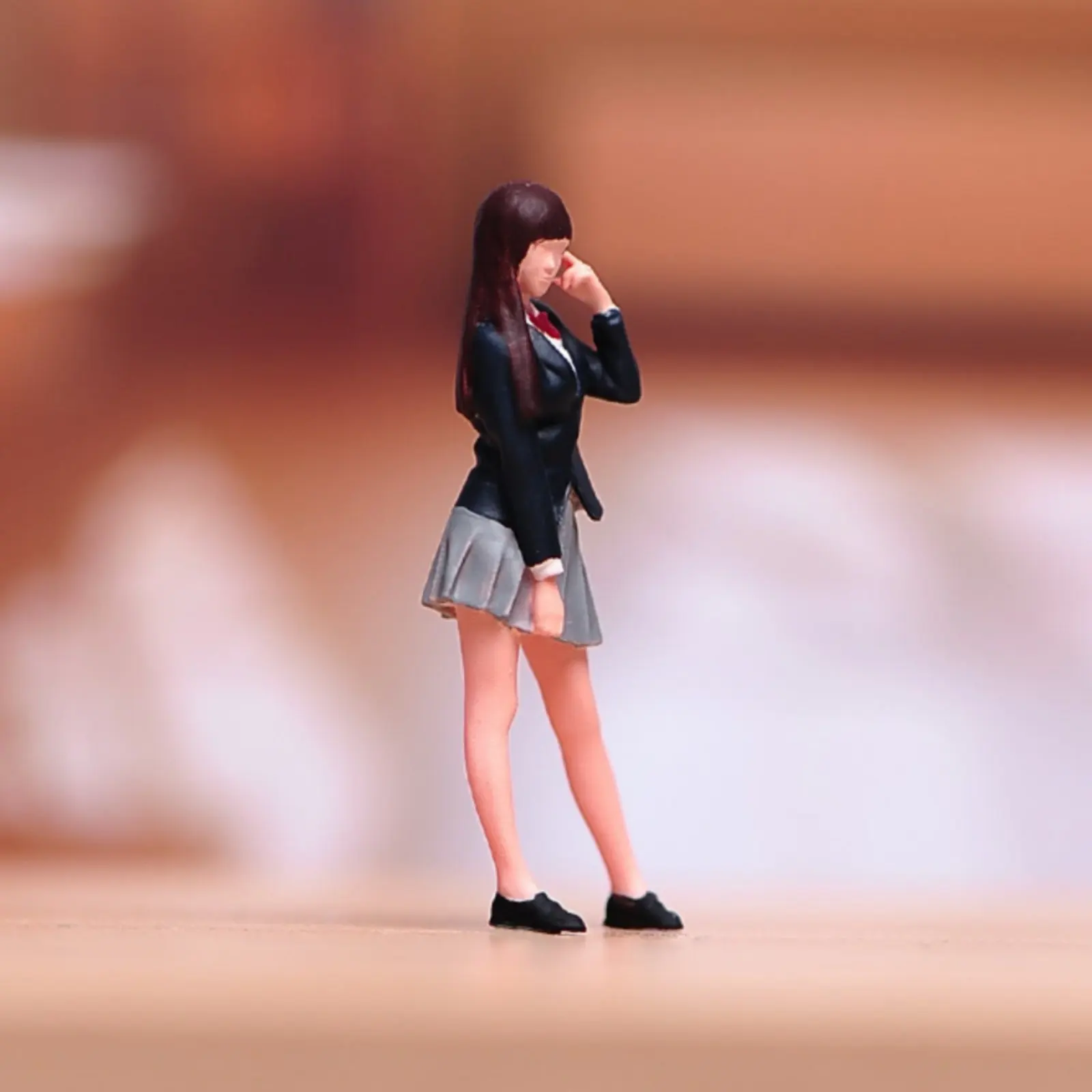 1 to 64 Ratio Schoolgirl Figure Resin Material Hand Painted Female Figure Scene Setting Accessory for Hobbyists