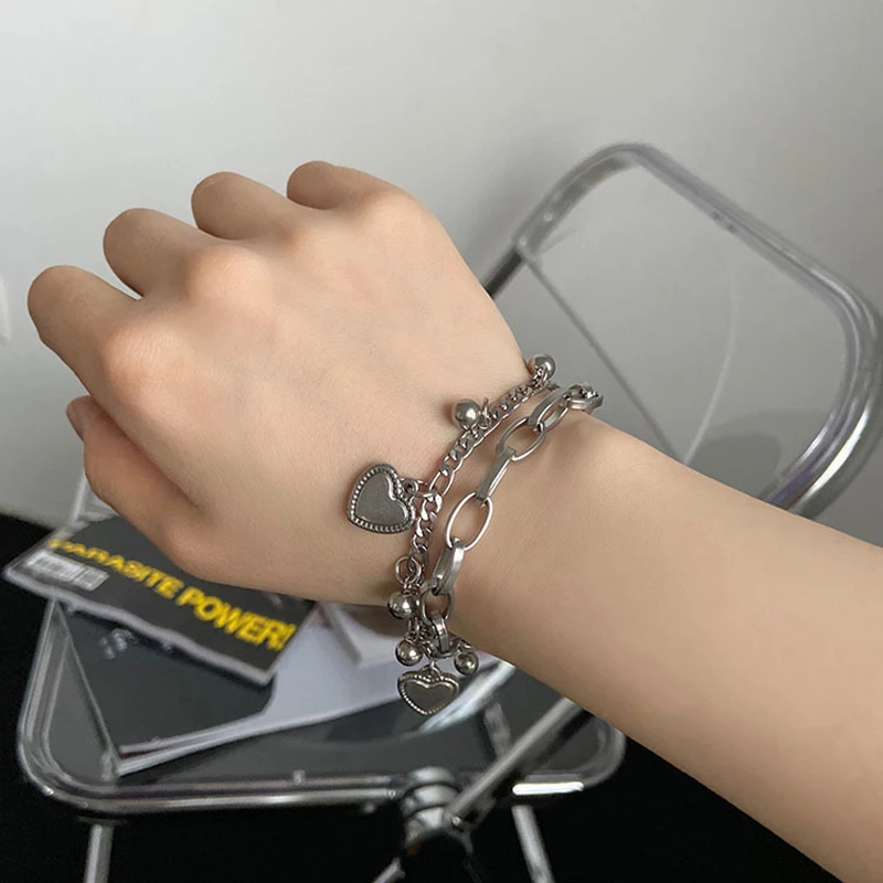 Women's Fashion Trend Multi layered Steel Ball Bean Love Bracelet Travel, Date, Banquet, Party, Festival Dressing Gifts image 6