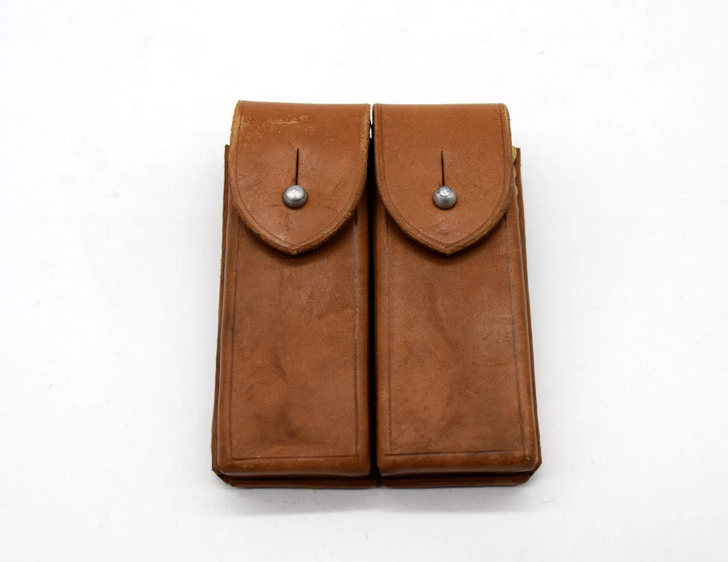 

Genuine Leather Surplus Chinese Type 54 Tokarev Leather Pistol Ammo Pouch 2 Cells