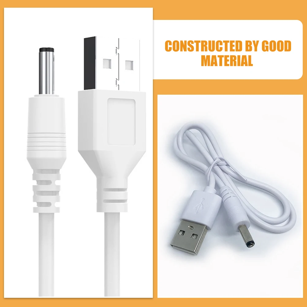

2pcs Power Cable DC Charging Cord Universal Replacement Adapter for Lights Fans Tablets White 3.5x1.35mm Barrel Connector USB