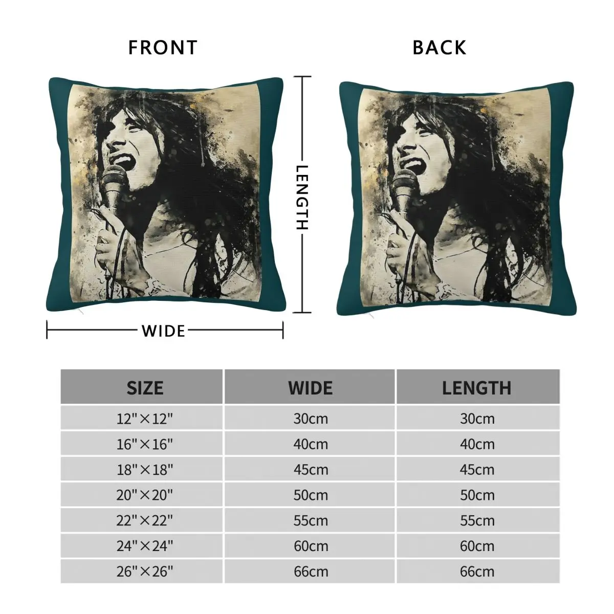 Steve Perry Fanart Square Pillowcase Polyester Linen Velvet Printed Zip Decorative Throw Pillow Case Room Cushion Case
