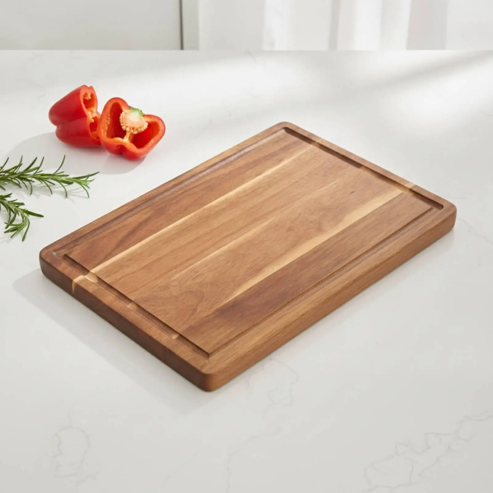 Natural Acacia Wood Cutting Board for Kitchen Durable Wooden Slicing Board for Bread and Veggies