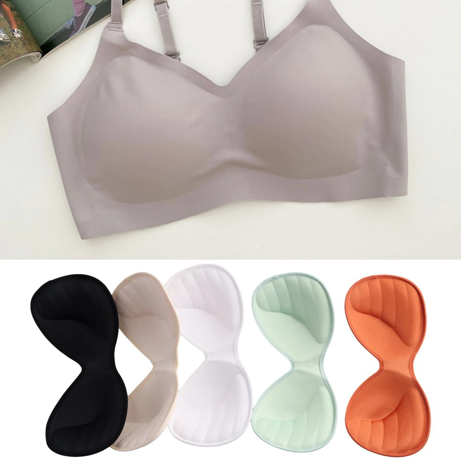 

1 PC Women Bra Pads Insert One-piece Chest Pad Removable Padding Brassiere Sponge Push Up Cups Swimsuits Bra Insert