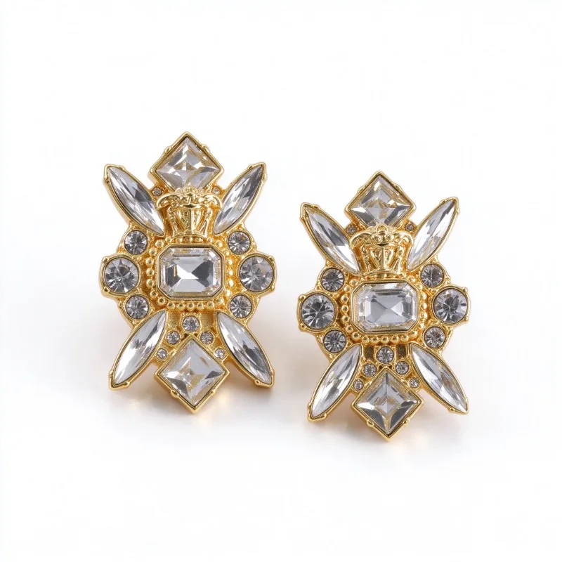 Vintage Carved Figure Stud Earrings for Women, Retro Greca Pattern Metal Ear Jewelry, Hypoallergenic Brass Ear Studs, Luxury Daily Party Decor, Ideal Gift for Birthday Anniversary, Classic Fashion Accessory for Girls Ladies
