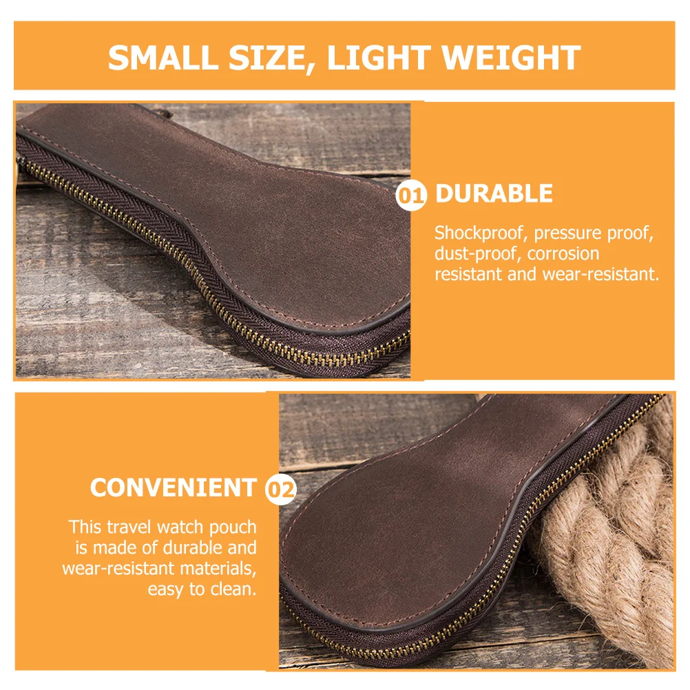 

Watch Case Coffee Portable Travel Shockproof Watch Container Protective Carrying Box Small Lightweight