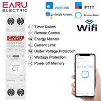 eWeLink WiFi Smart Circuit Breaker 1P+N 63A MCB Timer Relay Switch Energy Metering kWh Voltage Current Protector Remote Control