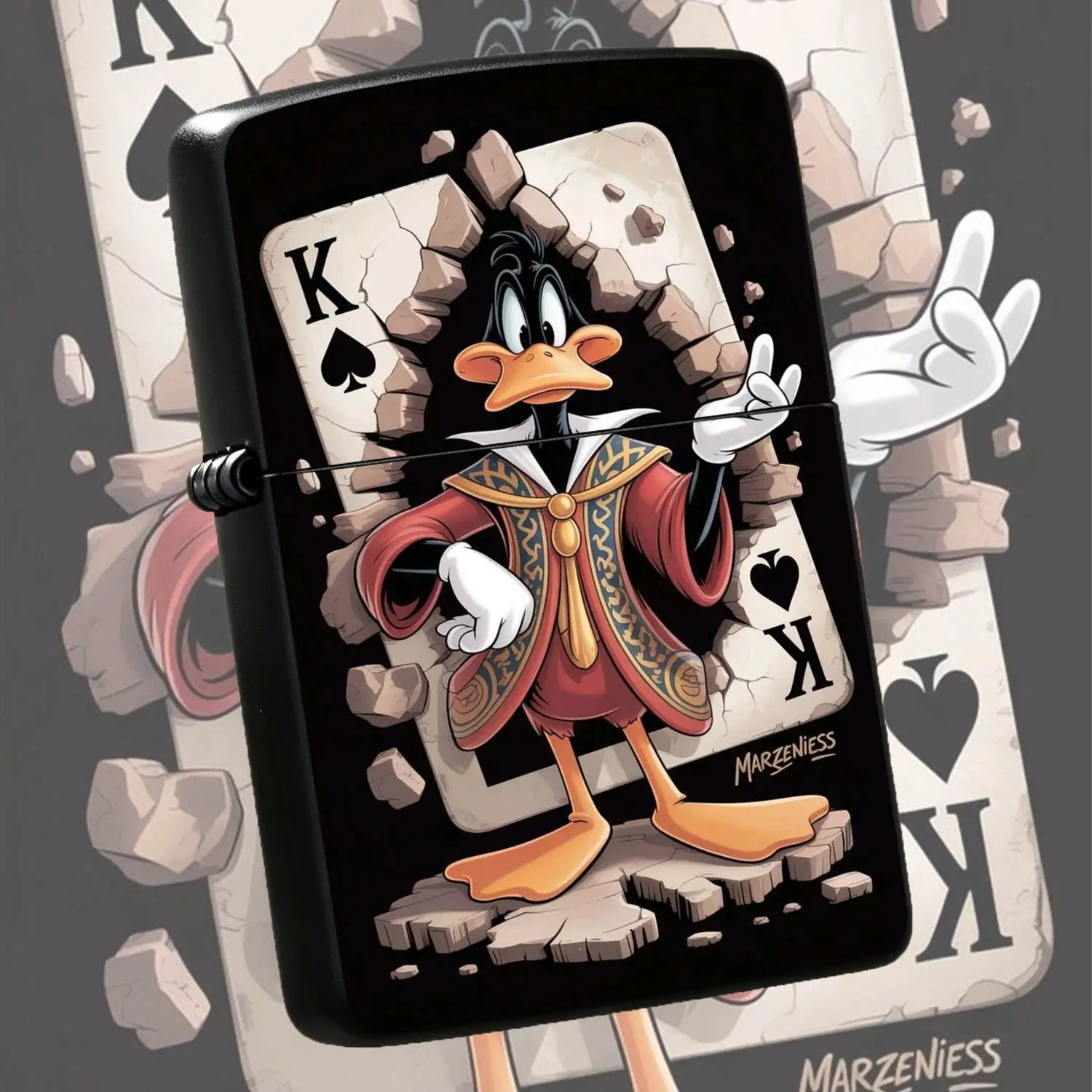 Creative Spade K Themed Decor, Classic Character Breaking Through Playing Card, Fun Stylish Ornament, Portable Daily Use Piece, Perfect For Multiple Scenarios, Unique Gift And Personal Pick A Humorous And Interesting Lighter