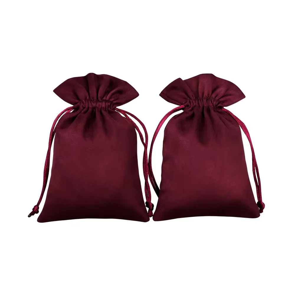 

100pcs Customized Logo Jewelry Storage Packaging Velvet Drawstring Pouches Fashion Flannel Fungus Gift Organizer Bags