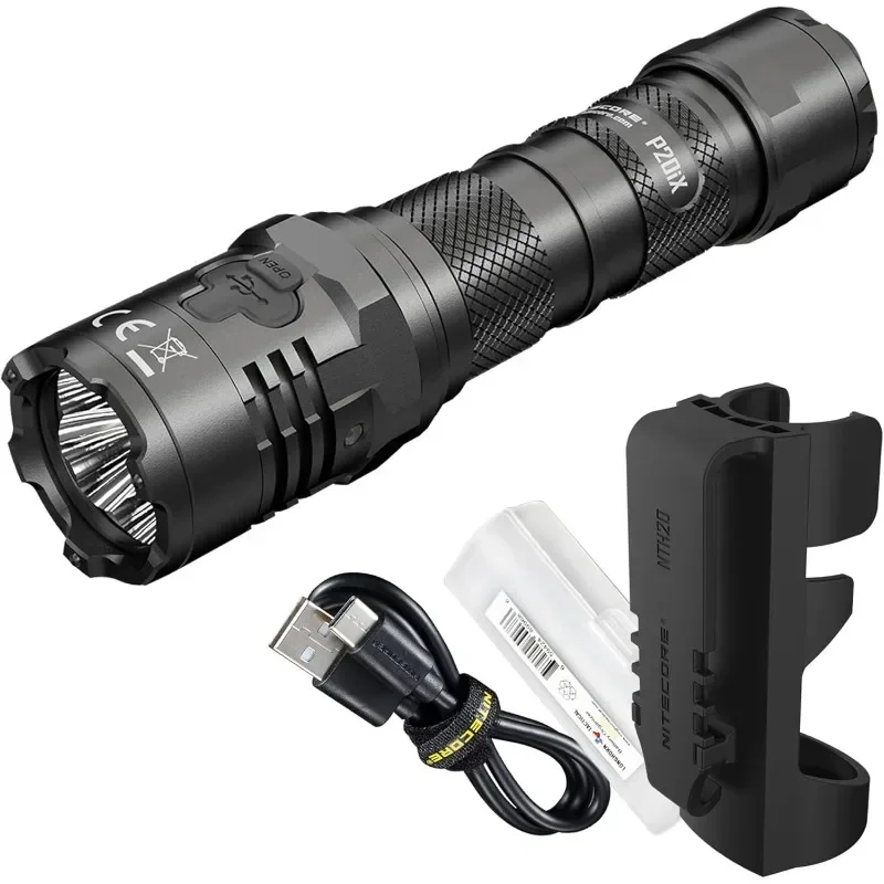 Nitecore P20iX Tactical Flashlight, 4000 Lumen USB-C Rechargeable High Lumen Super Bright with LumenTac Organizer