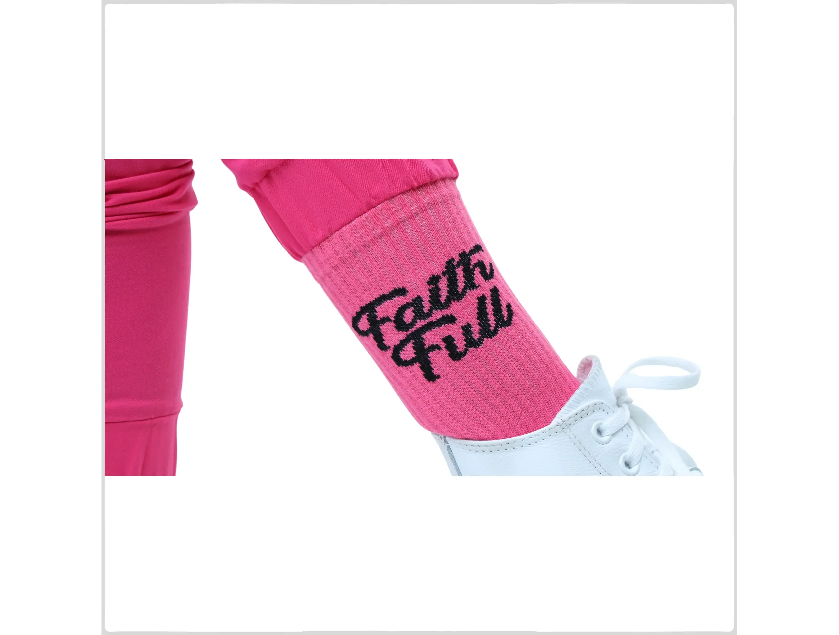 Faithfull hot pink socks 