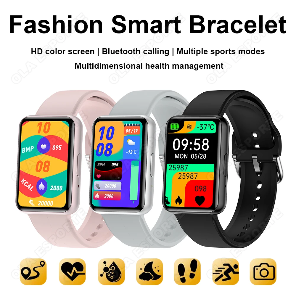

Women Smart Bracelet HD Color Screen Bluetooth Call Multiple Sports Modes Multi Dimensional Health Monitoring Men Smart Watch