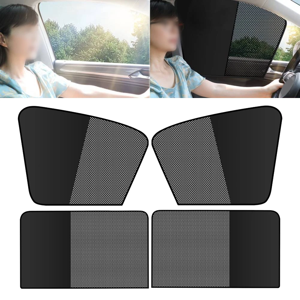 1PC Magnetische Auto Seite Fenster Sonnenschutz Abdeckung Block Visier Mesh Schild UV Block Sonnenschutz Schutz Schwarz Auto Zubehör