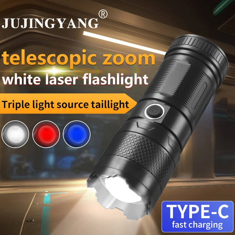 

30W High Power LED White Laser Rotary Zoom Lighting Flashlight