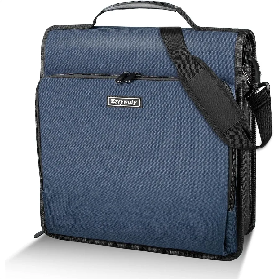 

Zipper Binder 3 Inch 3Ring Binder with Zipper Expanding Folders and Shoulder Straps Handles 3 ORings with Multiple Pocketsfor 1