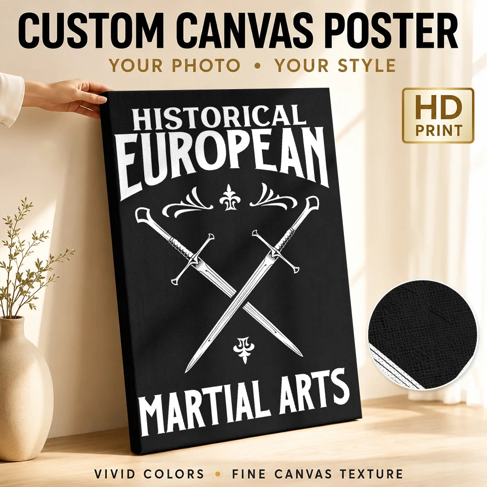 Historical European Martial Arts Canvas Print Poster Custom Photo Japanese Ink Wall Paintings Decoration for Gym Ready to Hang